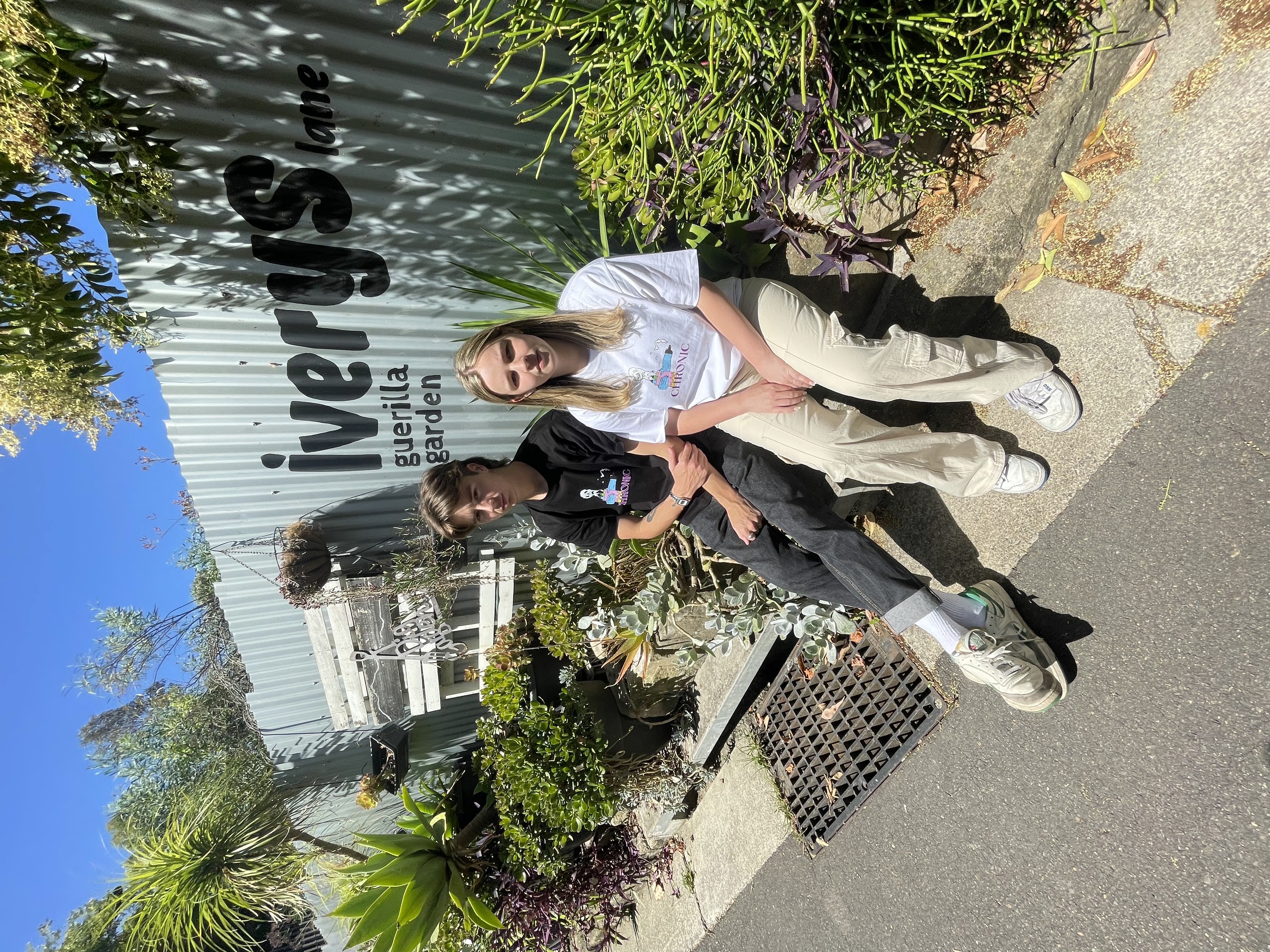 Chronic tees worn at the guerrilla garden