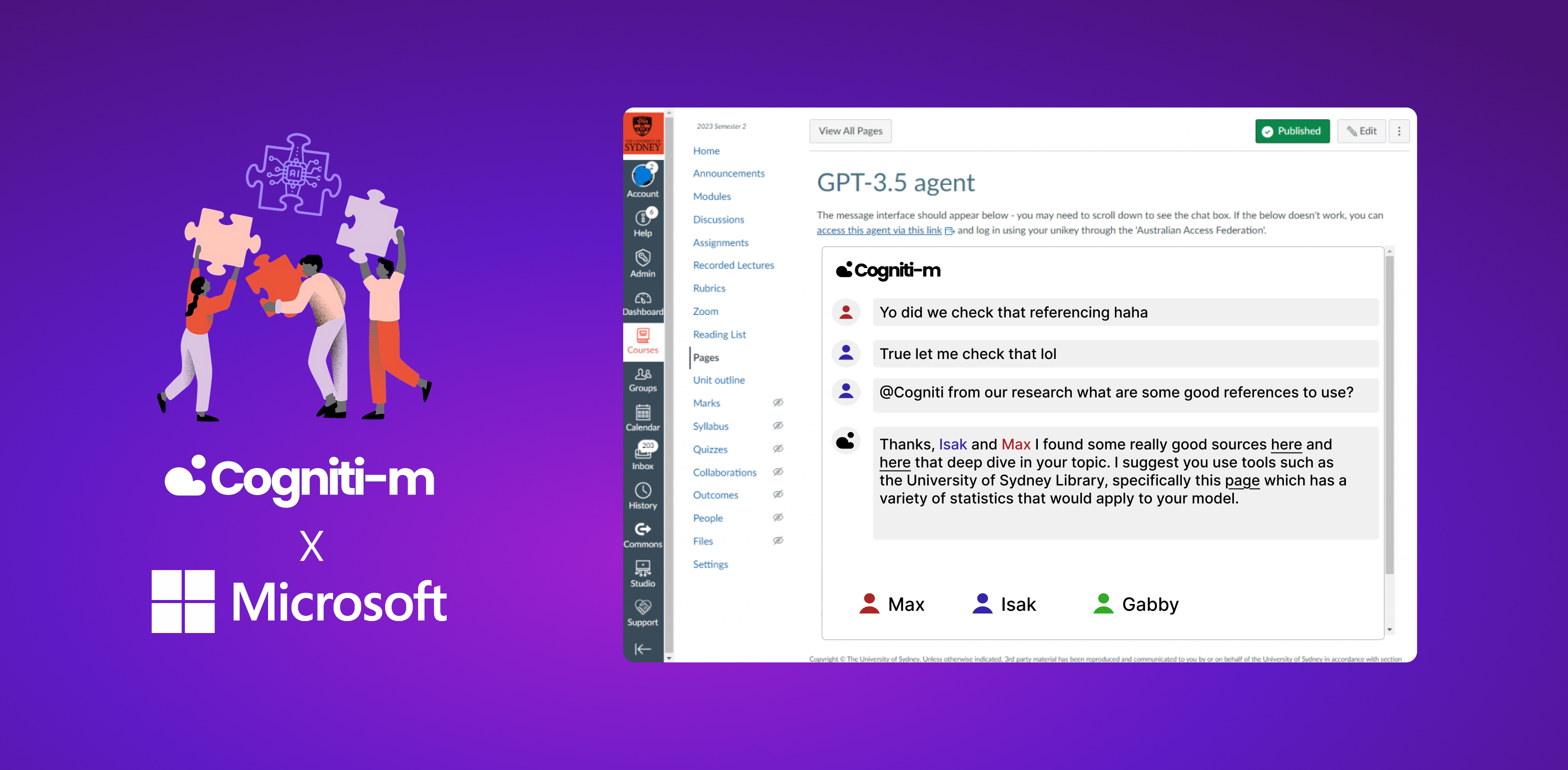 Cogniti-m — A Proposal for The University of Sydney & Microsoft